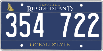 RI license plate 354722