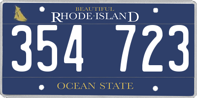 RI license plate 354723