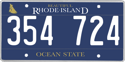 RI license plate 354724