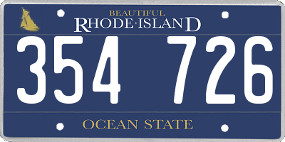 RI license plate 354726