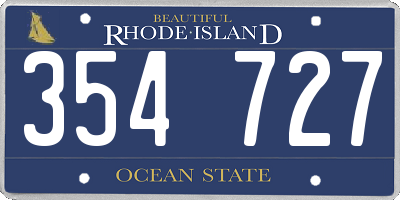 RI license plate 354727