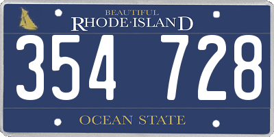 RI license plate 354728