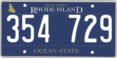 RI license plate 354729