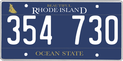 RI license plate 354730