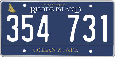 RI license plate 354731