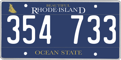 RI license plate 354733