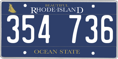 RI license plate 354736