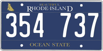 RI license plate 354737