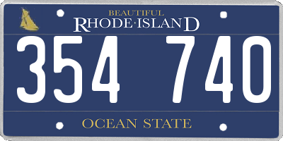 RI license plate 354740