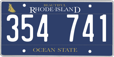 RI license plate 354741