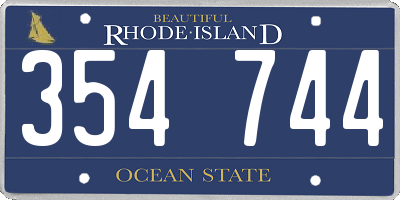RI license plate 354744
