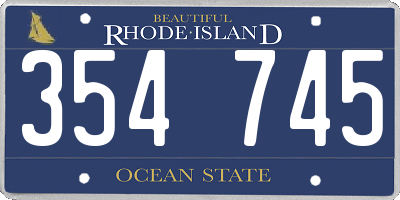 RI license plate 354745