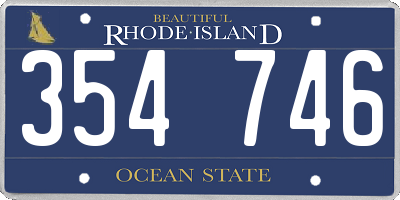 RI license plate 354746