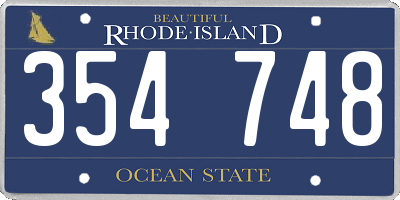 RI license plate 354748