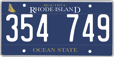 RI license plate 354749