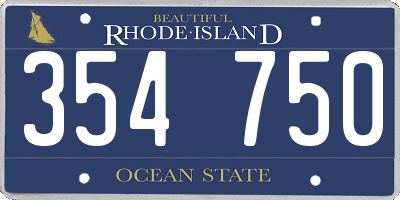 RI license plate 354750