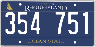 RI license plate 354751
