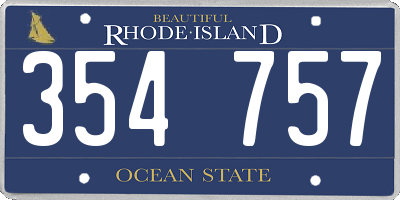 RI license plate 354757