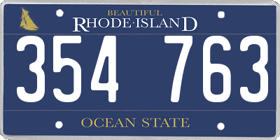 RI license plate 354763