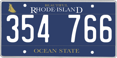 RI license plate 354766