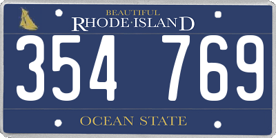 RI license plate 354769