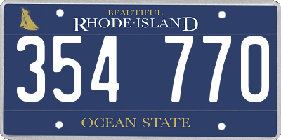 RI license plate 354770