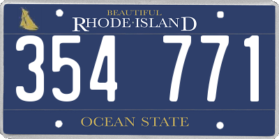 RI license plate 354771