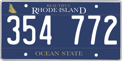 RI license plate 354772