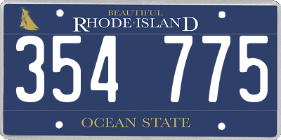 RI license plate 354775