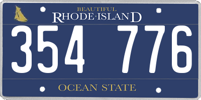 RI license plate 354776