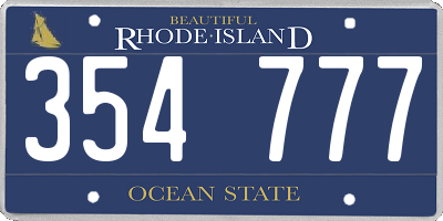 RI license plate 354777
