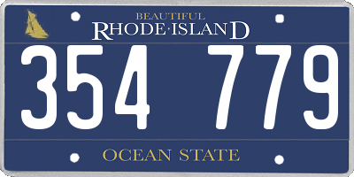 RI license plate 354779