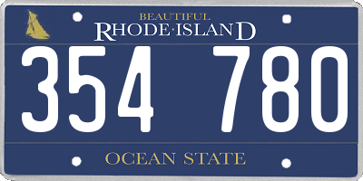 RI license plate 354780