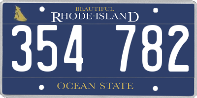 RI license plate 354782