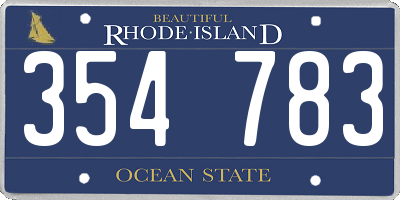 RI license plate 354783