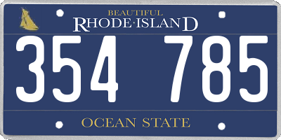 RI license plate 354785