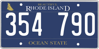 RI license plate 354790