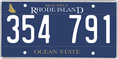 RI license plate 354791