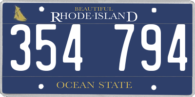 RI license plate 354794
