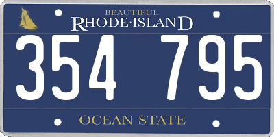 RI license plate 354795
