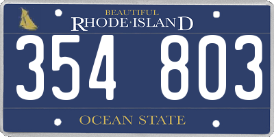 RI license plate 354803