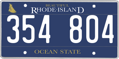 RI license plate 354804