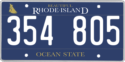 RI license plate 354805