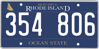 RI license plate 354806