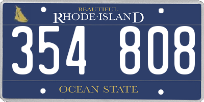 RI license plate 354808