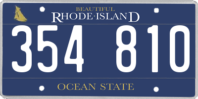 RI license plate 354810