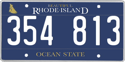 RI license plate 354813