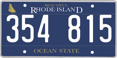 RI license plate 354815