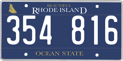 RI license plate 354816