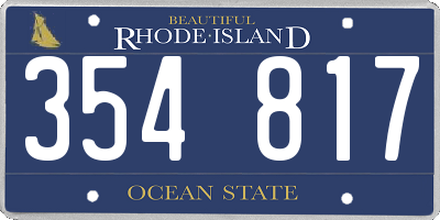 RI license plate 354817